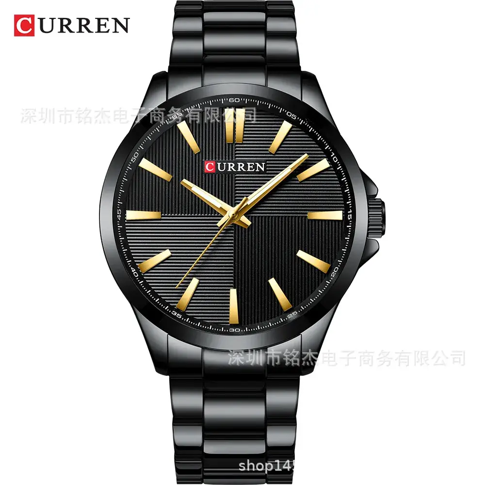 Men's Steel Belt Watch Black Dial Quartz Waterproof - Image 7