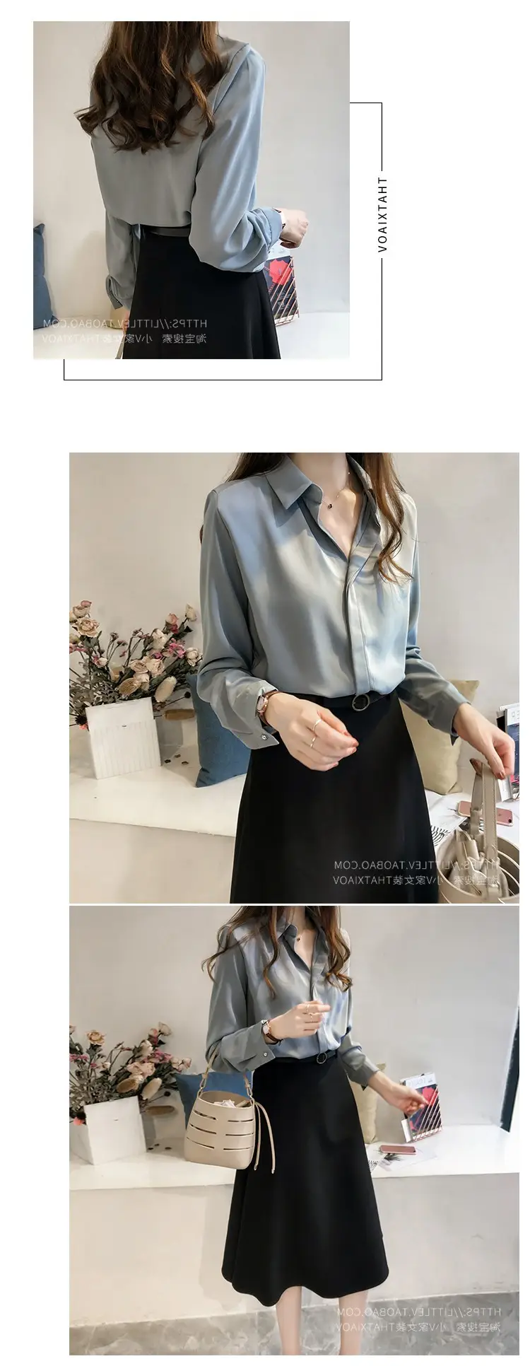 2025 Korean Style Long Sleeve Pure Color Shirt — feature 11