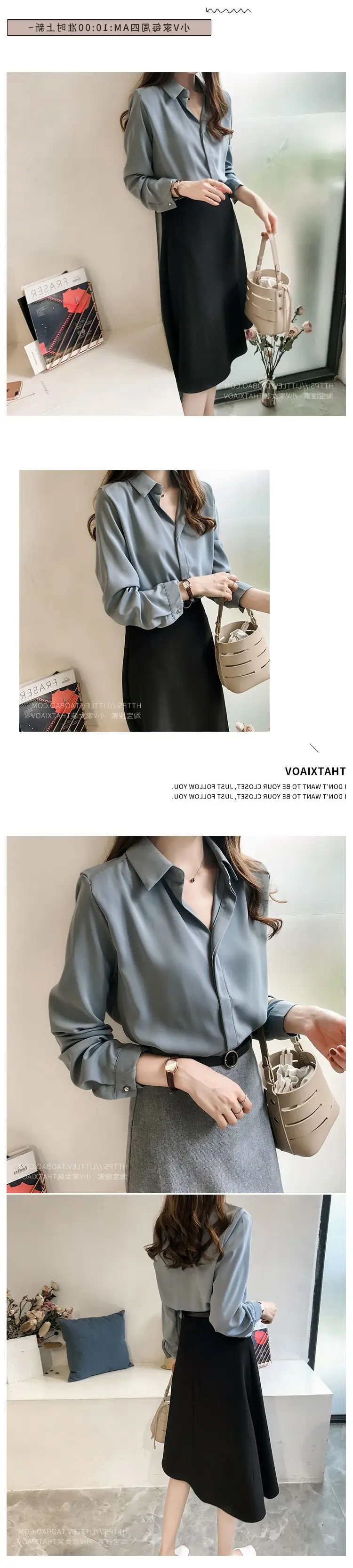 2025 Korean Style Long Sleeve Pure Color Shirt — feature 12