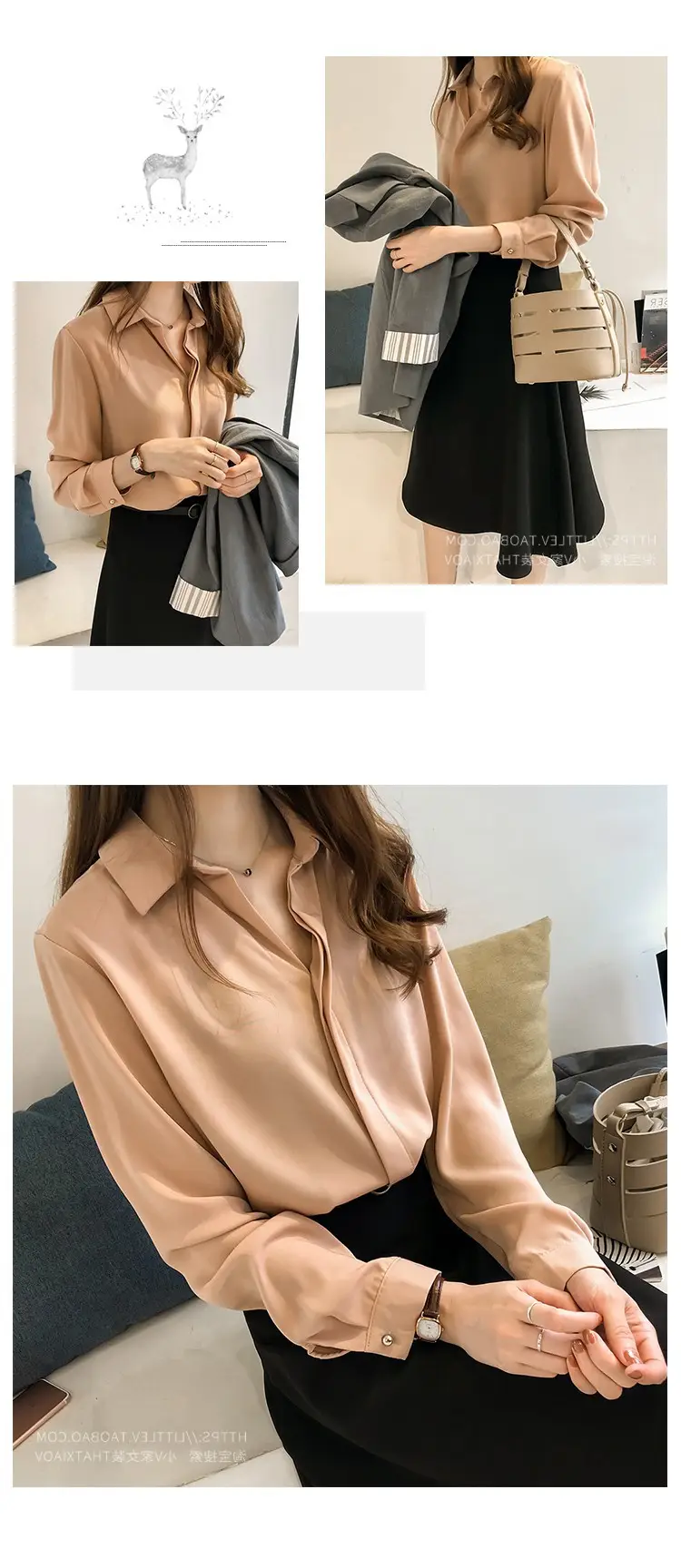 2025 Korean Style Long Sleeve Pure Color Shirt — feature 16