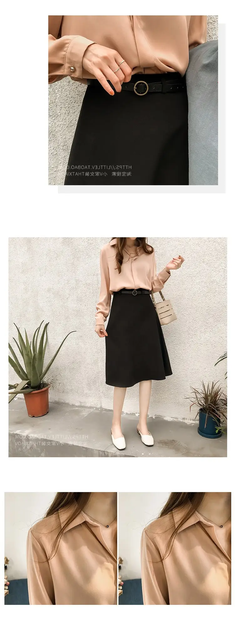 2025 Korean Style Long Sleeve Pure Color Shirt — feature 17