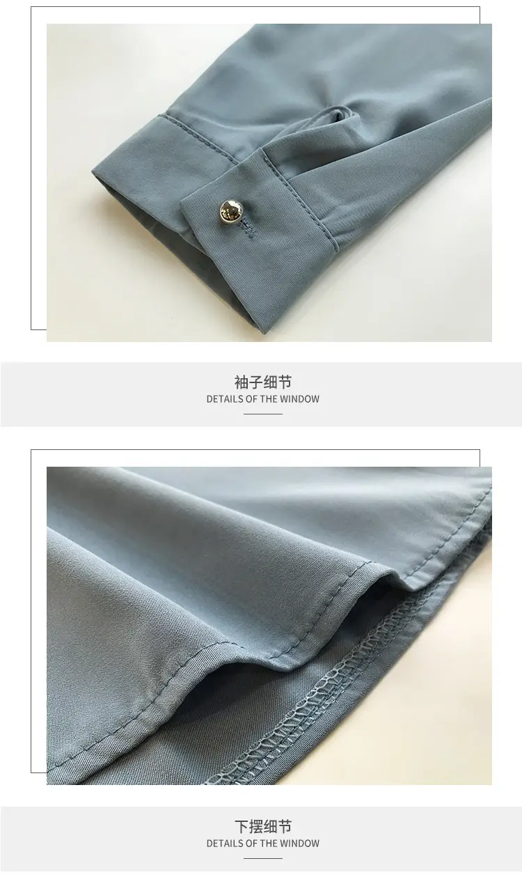2025 Korean Style Long Sleeve Pure Color Shirt — feature 5