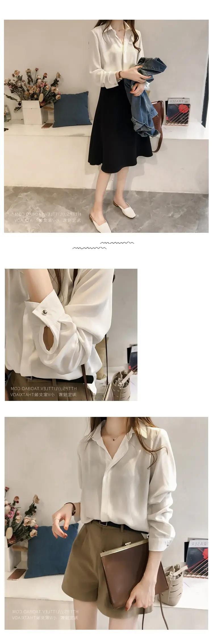 2025 Korean Style Long Sleeve Pure Color Shirt — feature 7