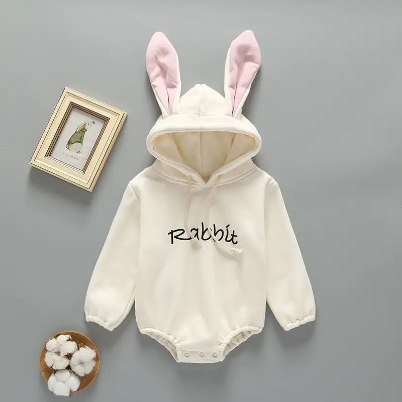 Pink Fleece Hoodie with Rabbit Ears for Baby Newborn - Image 5
