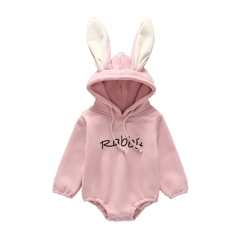 Pink Fleece Hoodie with Rabbit Ears for Baby Newborn - Image 7