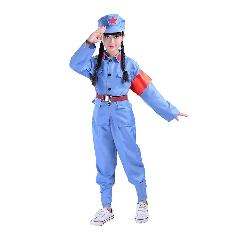Children Red Army Military Blue Pants Set - Image 6