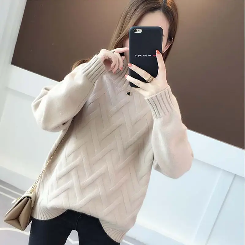 Women Yellow Knit Half Turtleneck Pullover 2025 - Image 7