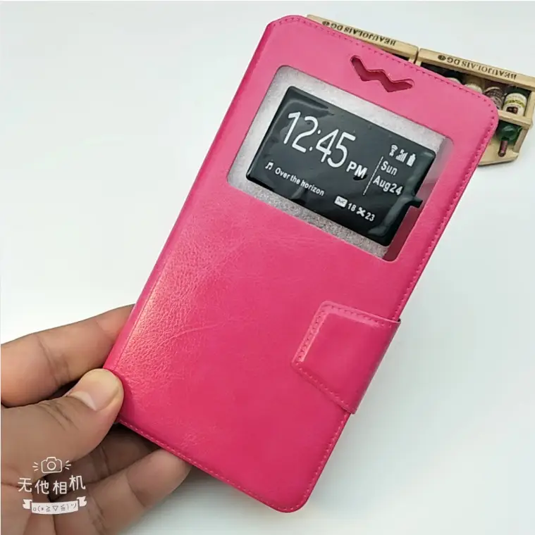 Universal Leather Phone Case with Touchscreen Display