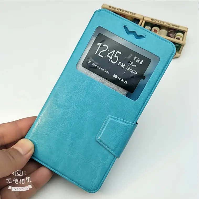 Universal Leather Phone Case with Touchscreen Display