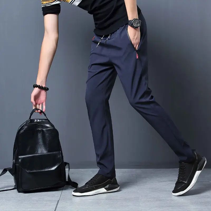 Men's Slim Black Sweatpants 2025 Korean Style - Image 2