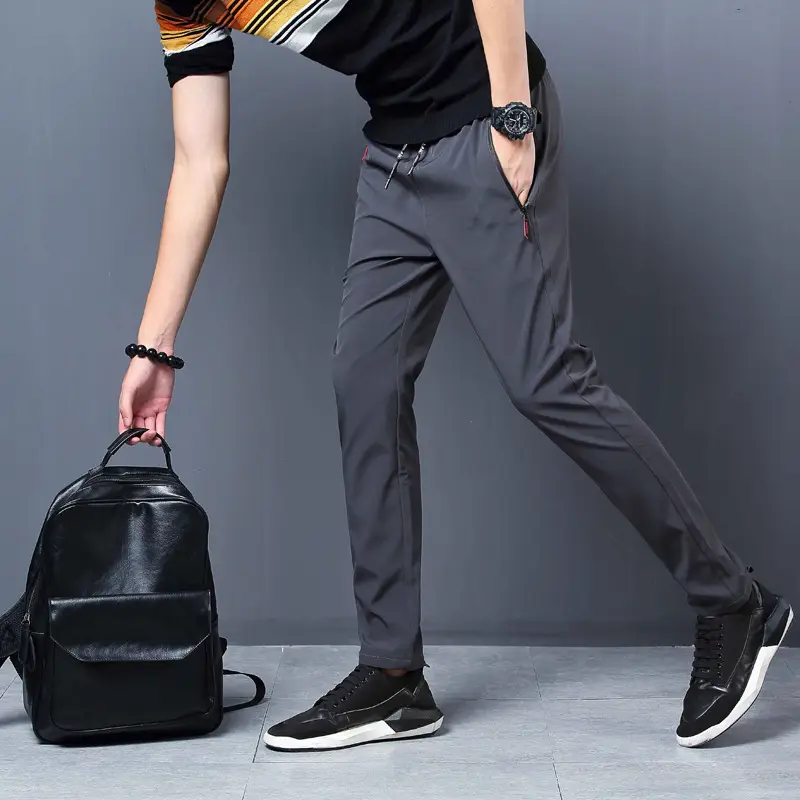Men's Slim Black Sweatpants 2025 Korean Style - Image 3