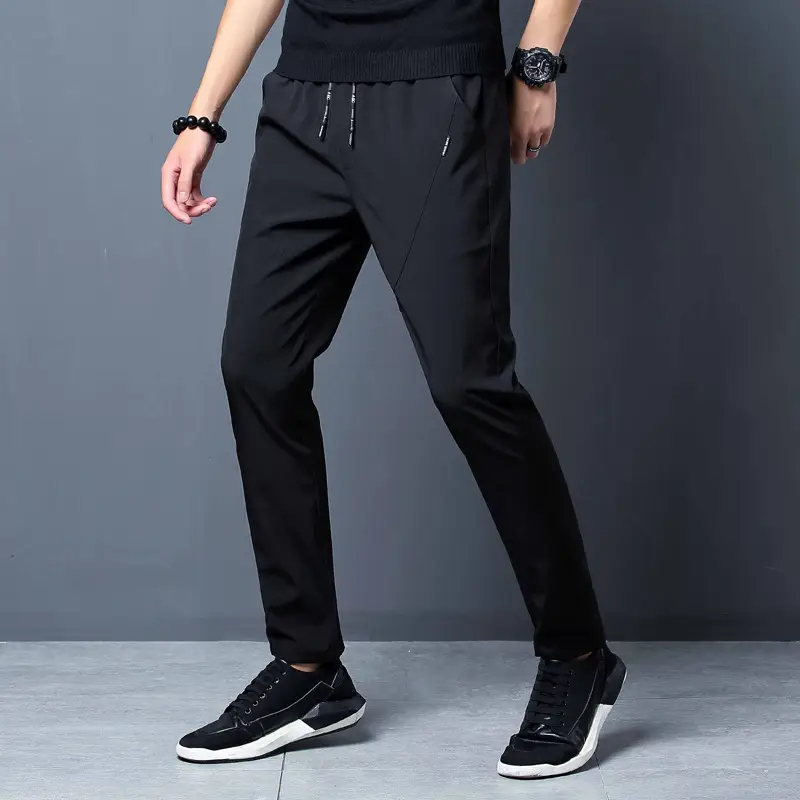 Men's Slim Black Sweatpants 2025 Korean Style - Image 4