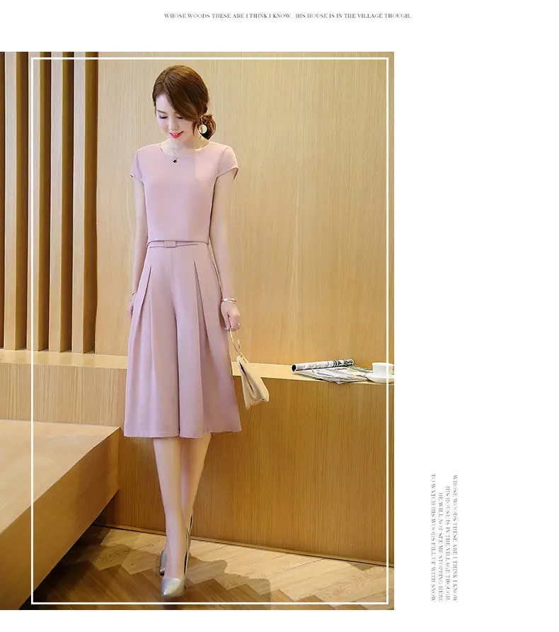 Women's Pink & Grey 2-Piece Loose Summer Outfit — feature 2