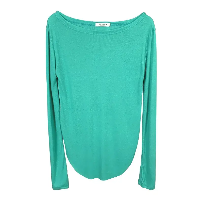 Women's Long Sleeve T-Shirt Olive Green with Transparent Lining - Image 10