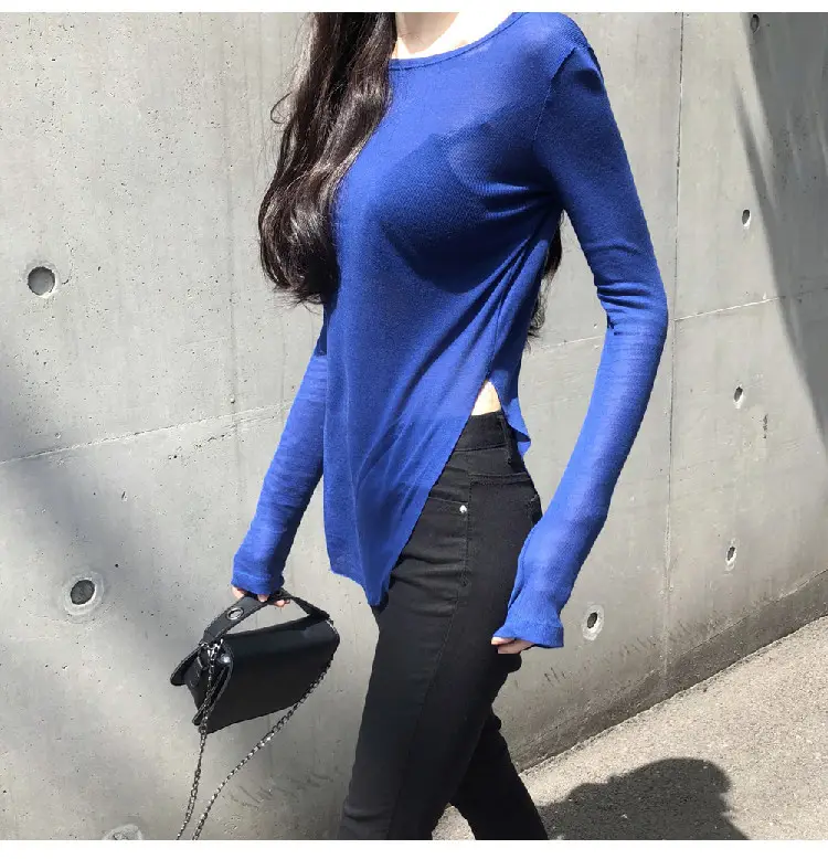 Women's Long Sleeve T-Shirt Olive Green with Transparent Lining — feature 2