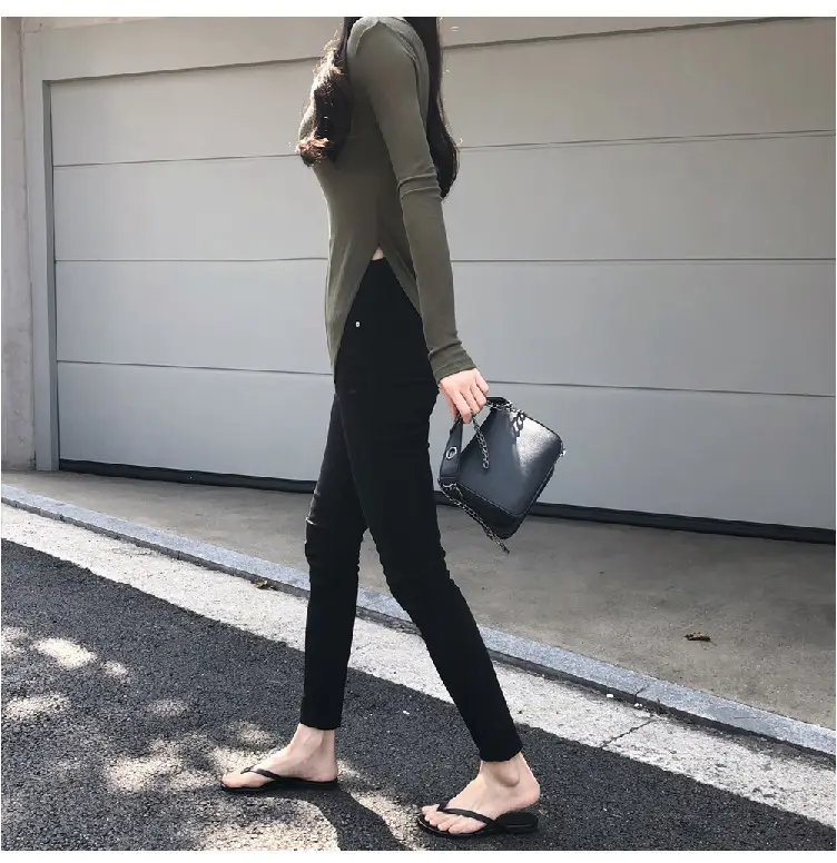Women's Long Sleeve T-Shirt Olive Green with Transparent Lining — feature 8