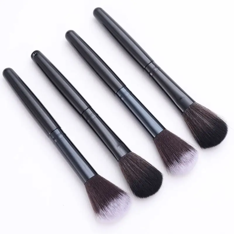 10-Piece Makeup Brush Set Black Brown Synthetic - Image 6