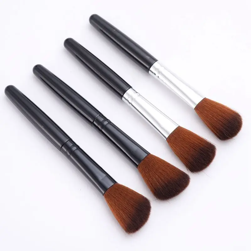 10-Piece Makeup Brush Set Black Brown Synthetic - Image 7