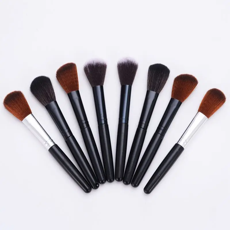 10-Piece Makeup Brush Set Black Brown Synthetic - Image 8