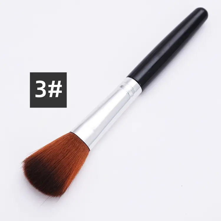 10-Piece Makeup Brush Set Black Brown Synthetic - Image 3