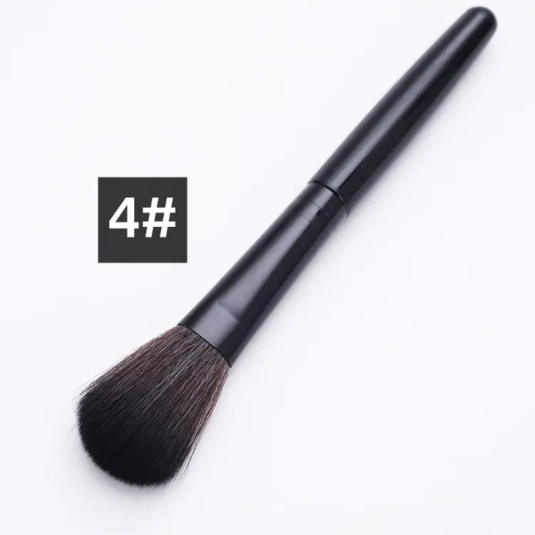 10-Piece Makeup Brush Set Black Brown Synthetic - Image 4