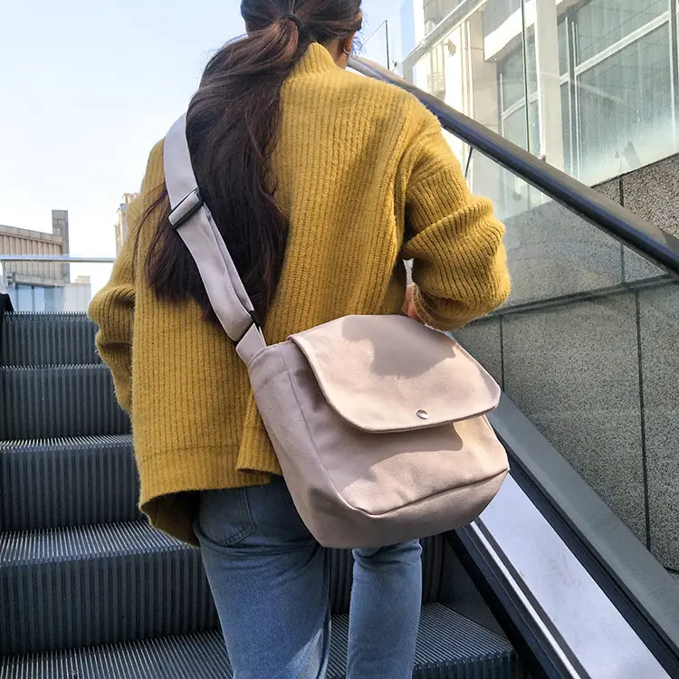 Korean Style Mori Style Casual Crossbody Small Bag Simple Artist Canvas Shoulder Bag Fashion Student Retro Women's Bag - Image 6