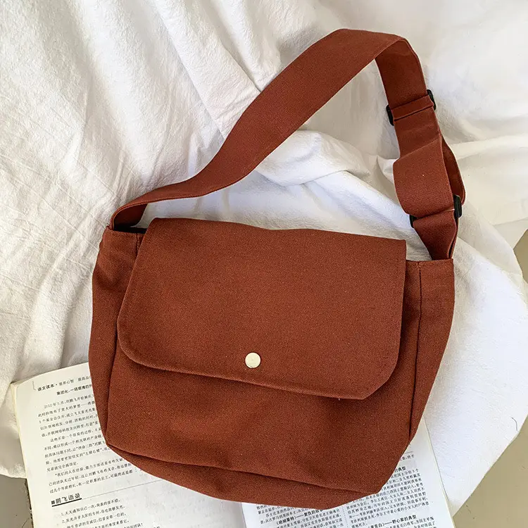 Korean Style Mori Style Casual Crossbody Small Bag Simple Artist Canvas Shoulder Bag Fashion Student Retro Women's Bag - Image 4