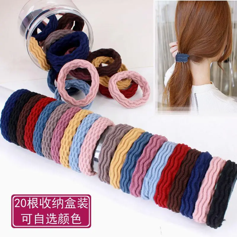 20-Pack Coarse High Elastic Towel Hair Rope in Multiple Colors - Image 2