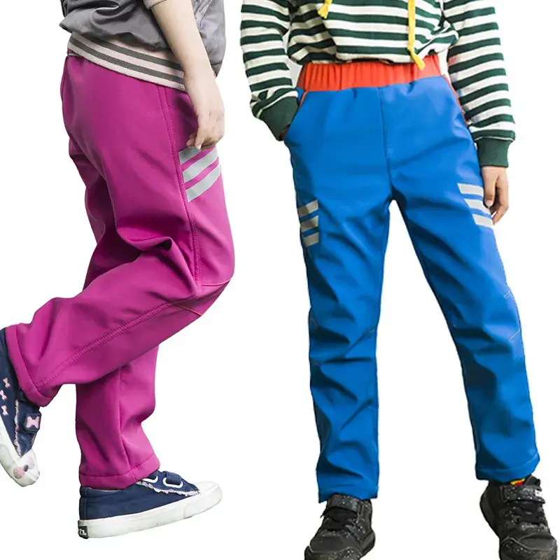 Kids Ski Pants Black Red Velvet Padded Large - Image 8
