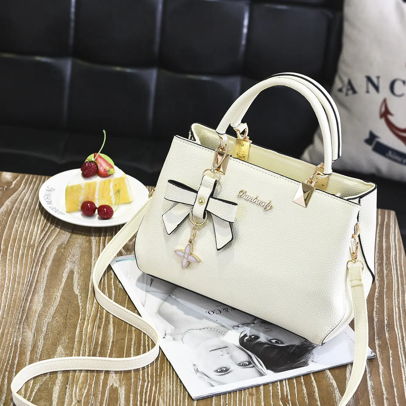 Light Blue PU Leather Shoulder Crossbody Bag for Women - Image 4