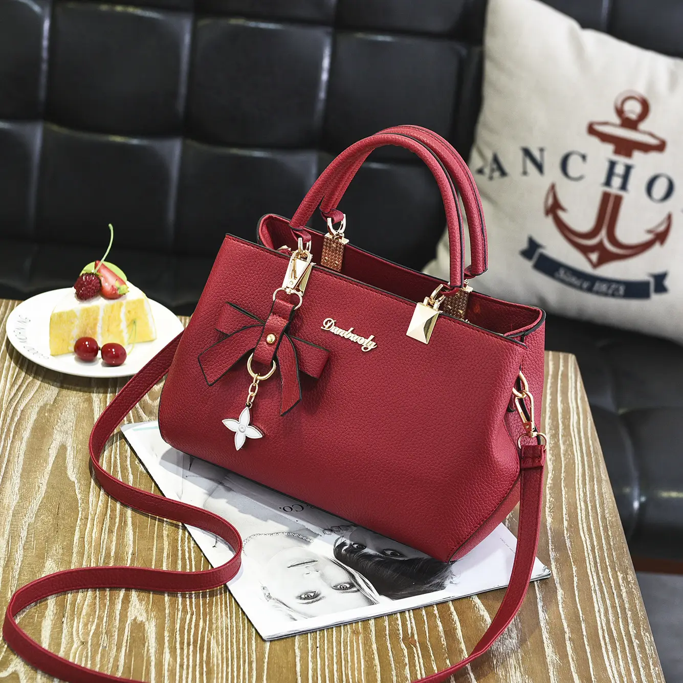 Light Blue PU Leather Shoulder Crossbody Bag for Women - Image 6