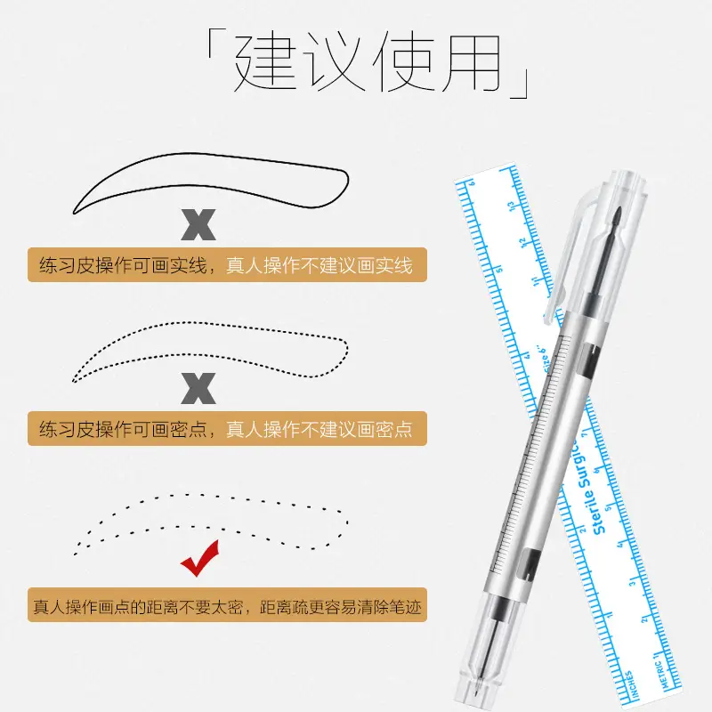 Double Head Tattoo Marker Pen for Eyebrow Styling - Image 2