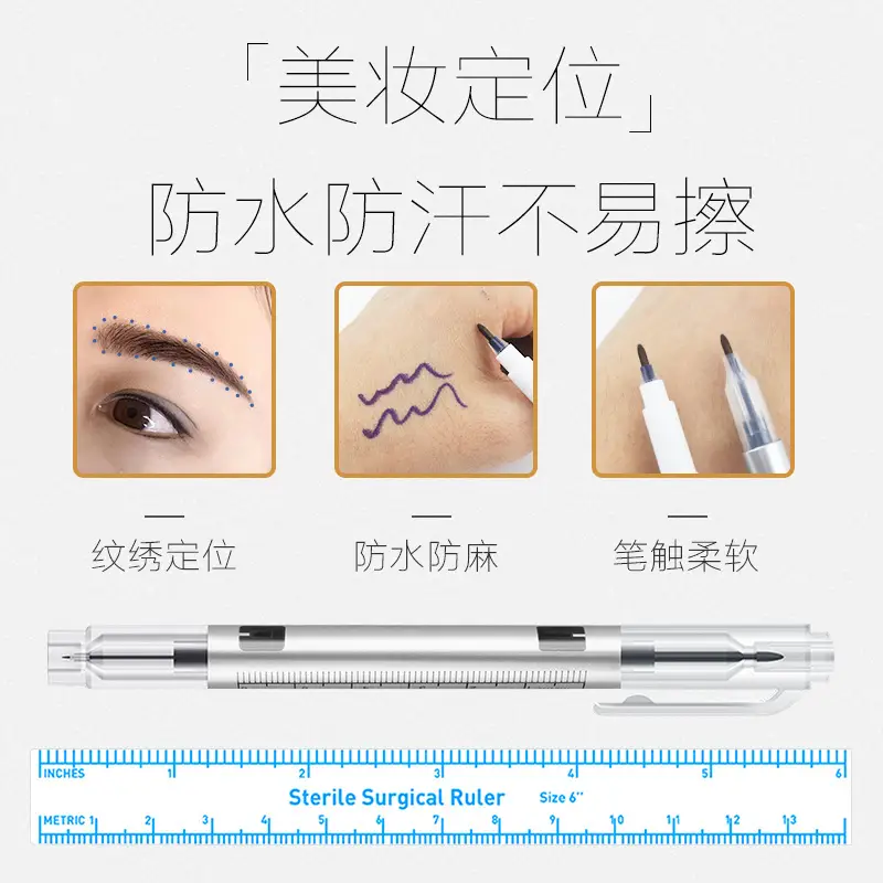 Double Head Tattoo Marker Pen for Eyebrow Styling - Image 3