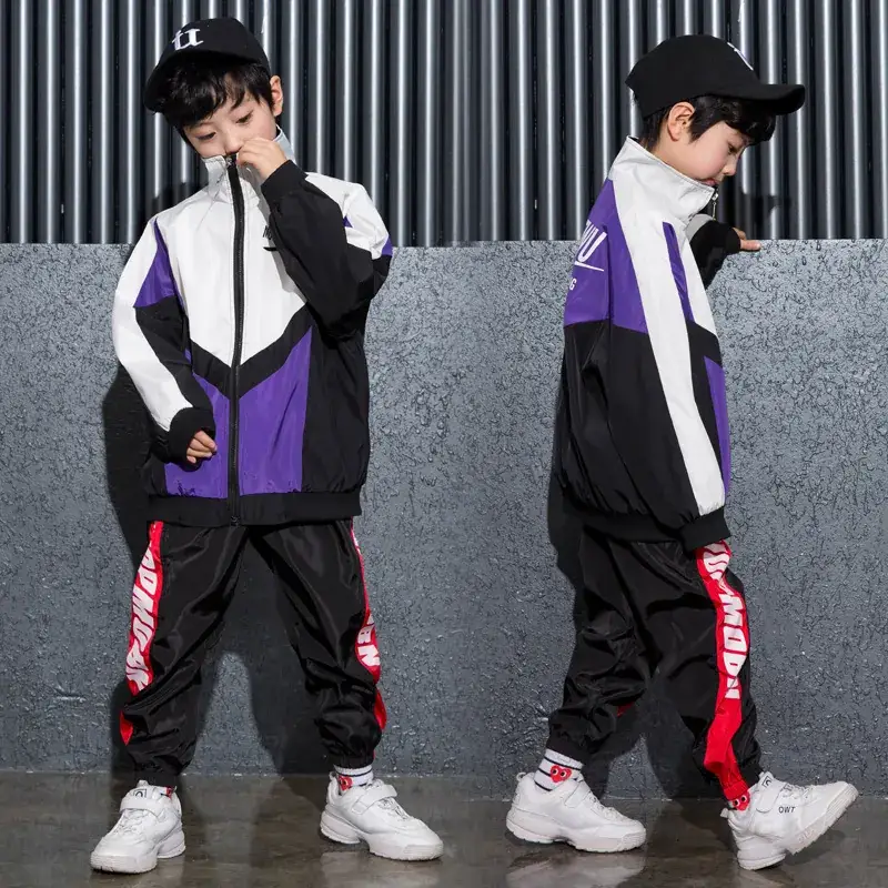 Children Hip Hop Dance Suit Black Purple White Kids - Image 8