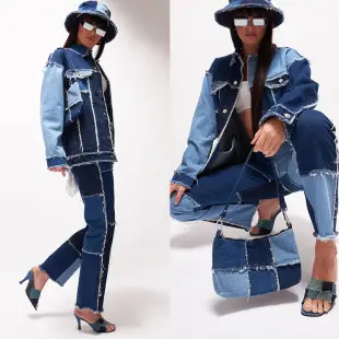 Women Denim Shorts with Drawstring Waist — feature 14