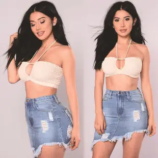 Women Denim Shorts with Drawstring Waist — feature 15