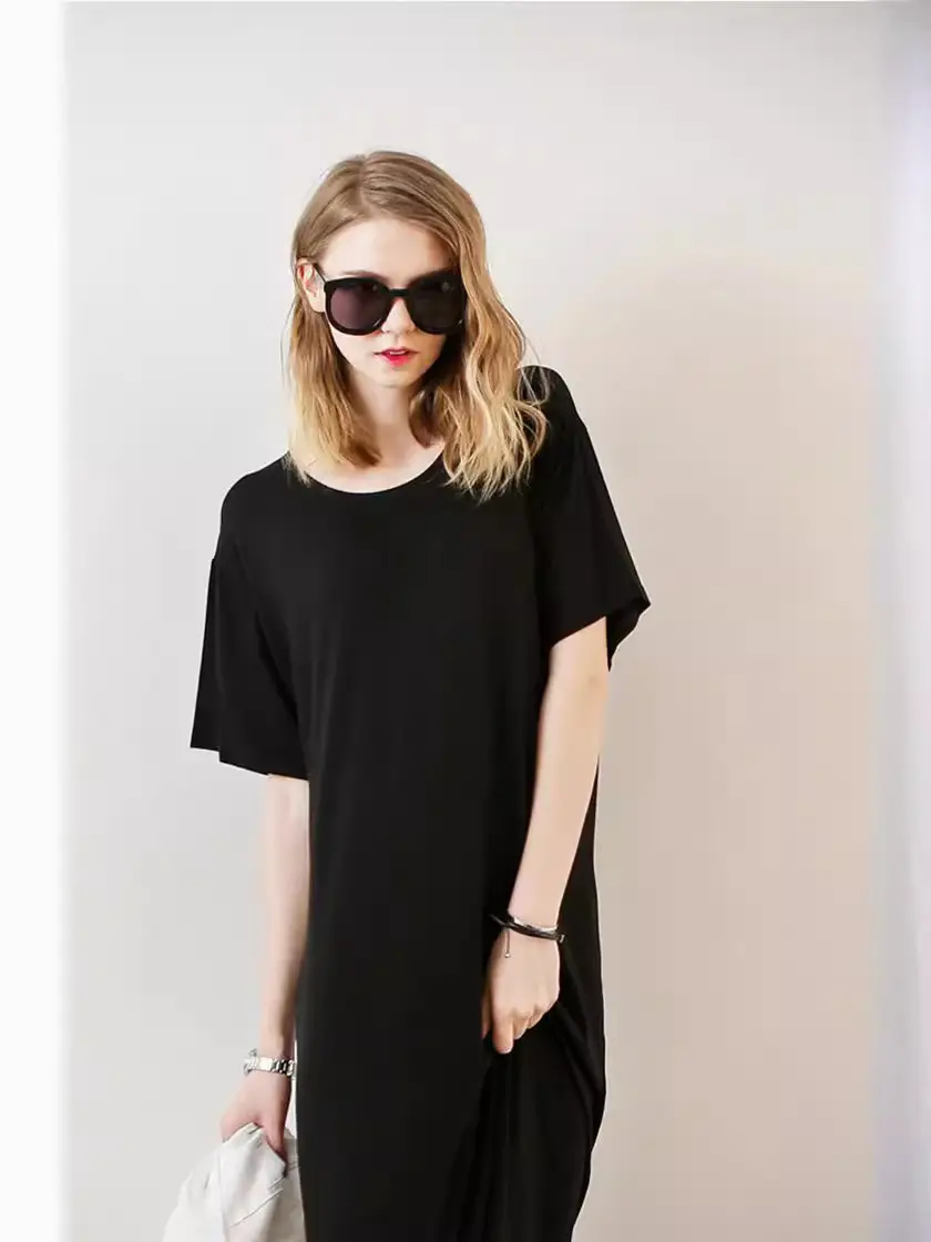 Women Black 360kg Summer Dress Large