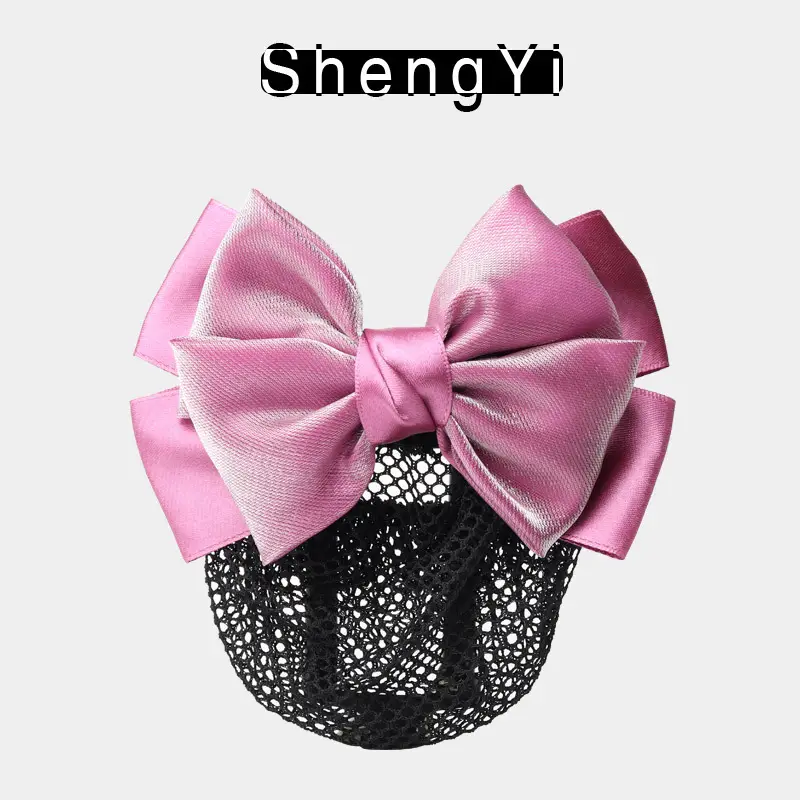 Pink Bow Hairnet for Women Hair Accessories - Image 2