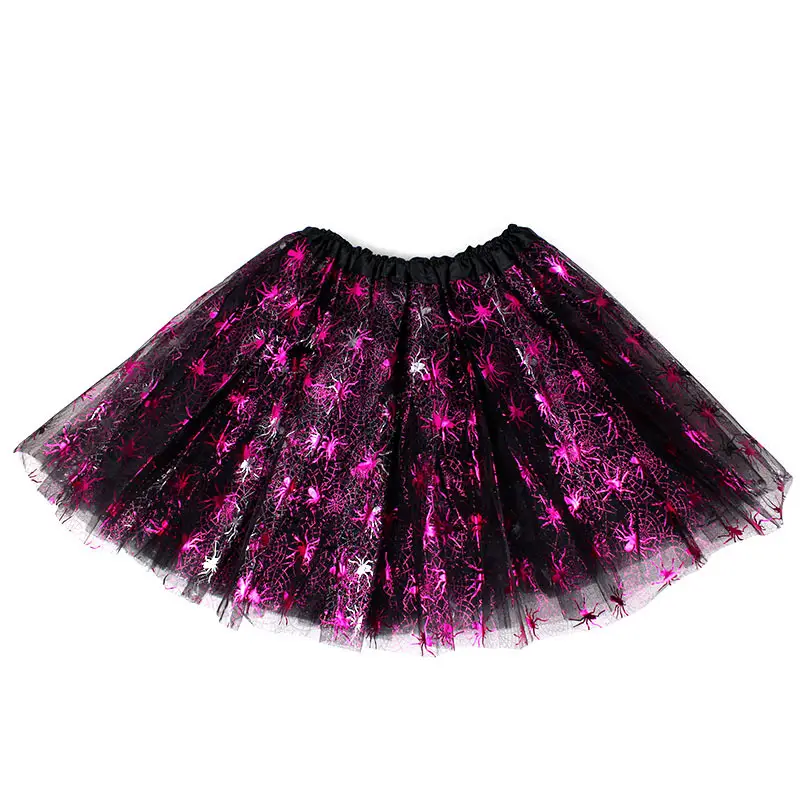 Halloween Princess Three Layer Mesh Skirt Skull Pumpkin Design - Image 2