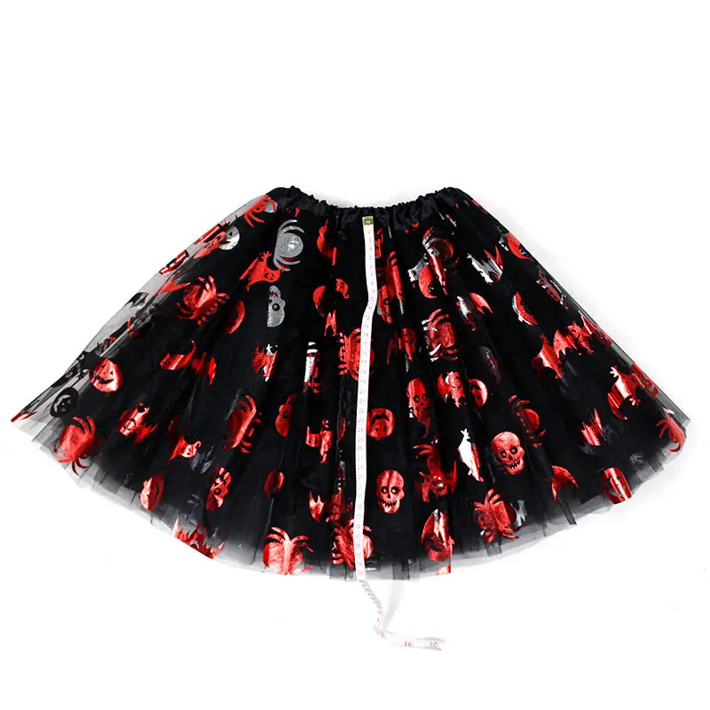 Halloween Princess Three Layer Mesh Skirt Skull Pumpkin Design - Image 7