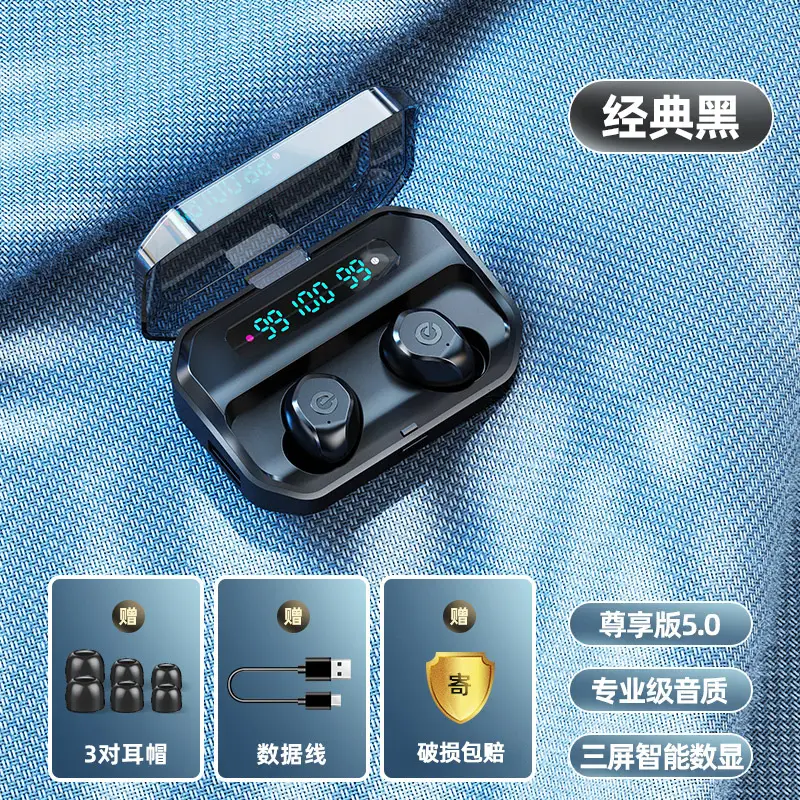 Bluetooth Wireless Headset with Digital Display & 3 Ear Tips