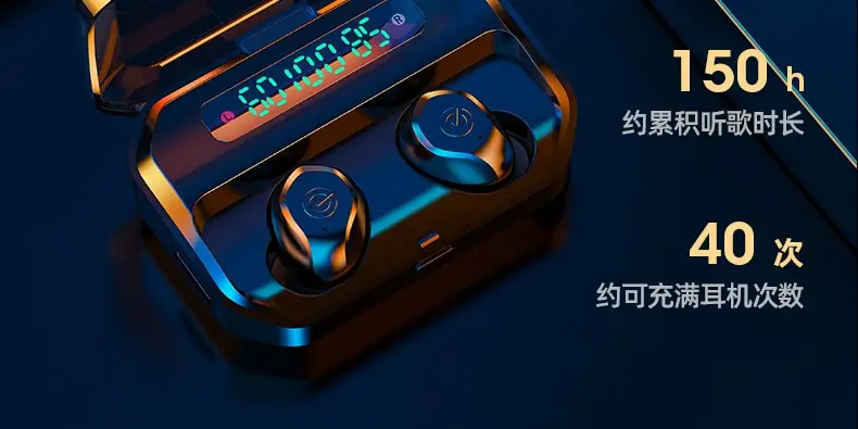 Bluetooth Wireless Headset with Digital Display & 3 Ear Tips — feature 14