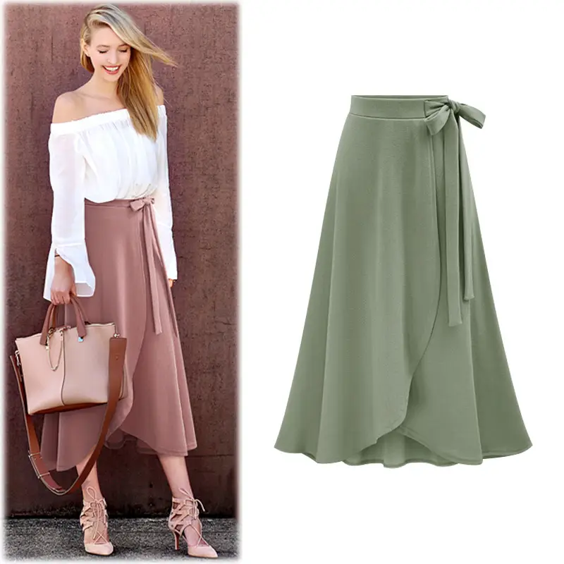 Women's High Waist Irregular Skirt Split Design - Image 3