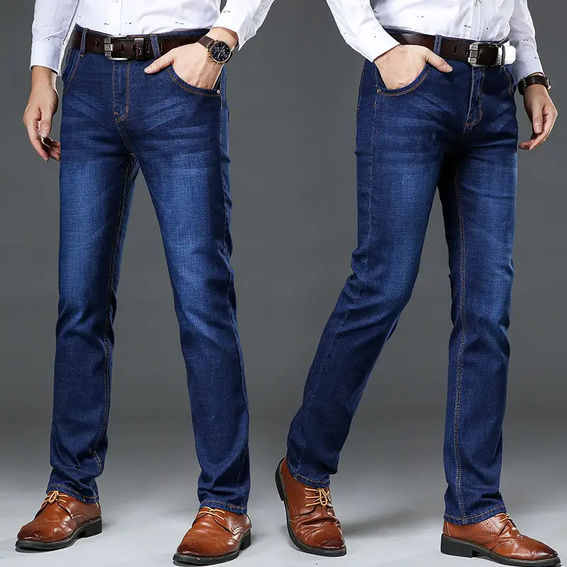 Men Super Stretch Jeans Extra Large Straight Beef Pants - Image 15