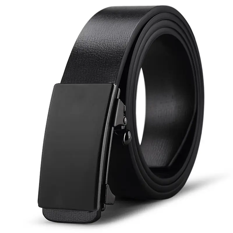 Men's Toothless Automatic Buckle Belt Black