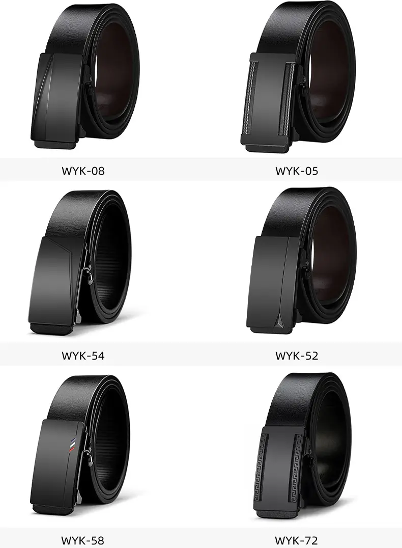 Men's Toothless Automatic Buckle Belt Black — feature 11
