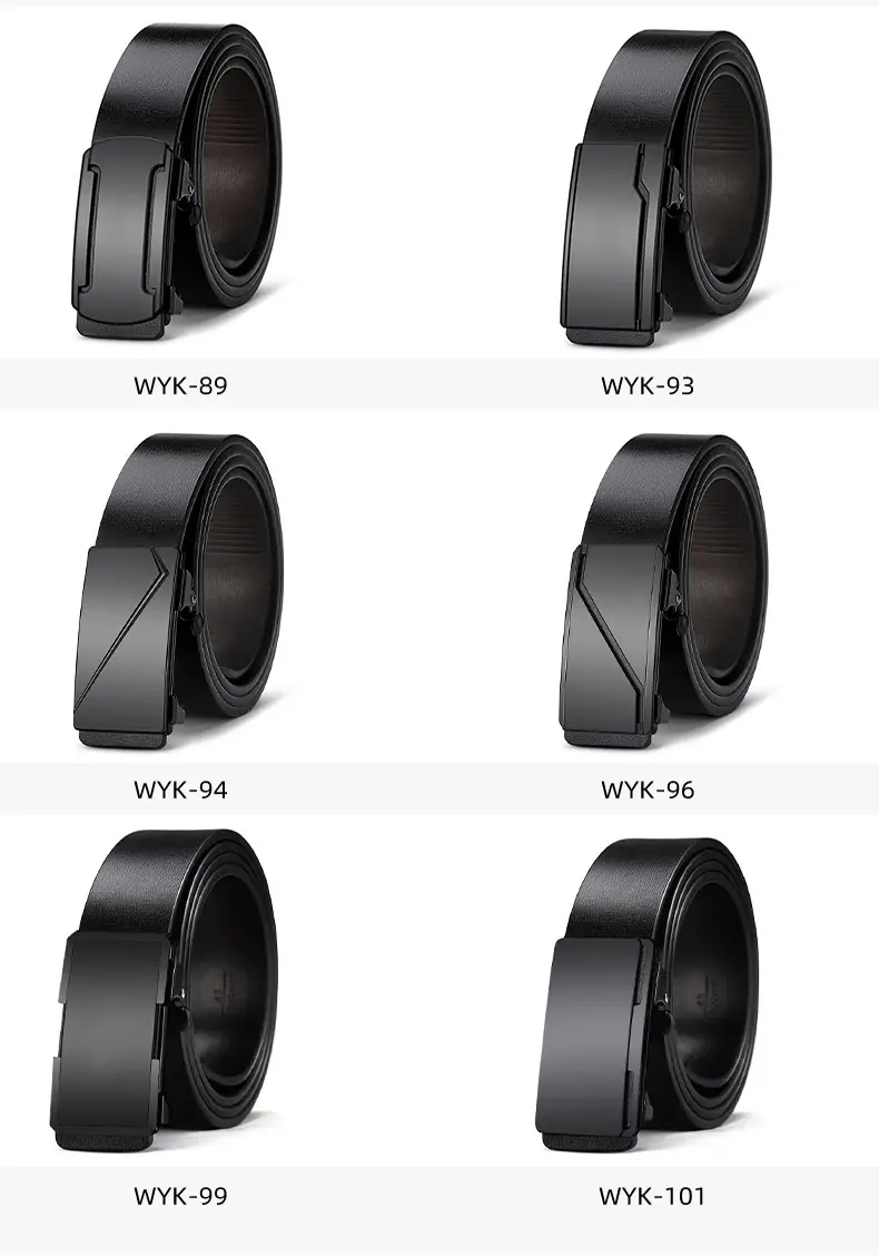 Men's Toothless Automatic Buckle Belt Black — feature 12