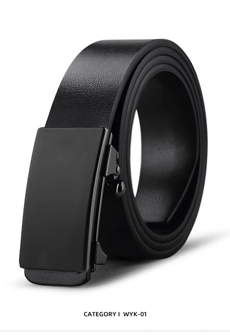 Men's Toothless Automatic Buckle Belt Black — feature 16