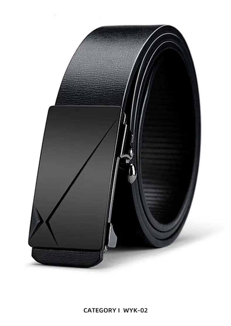 Men's Toothless Automatic Buckle Belt Black — feature 17
