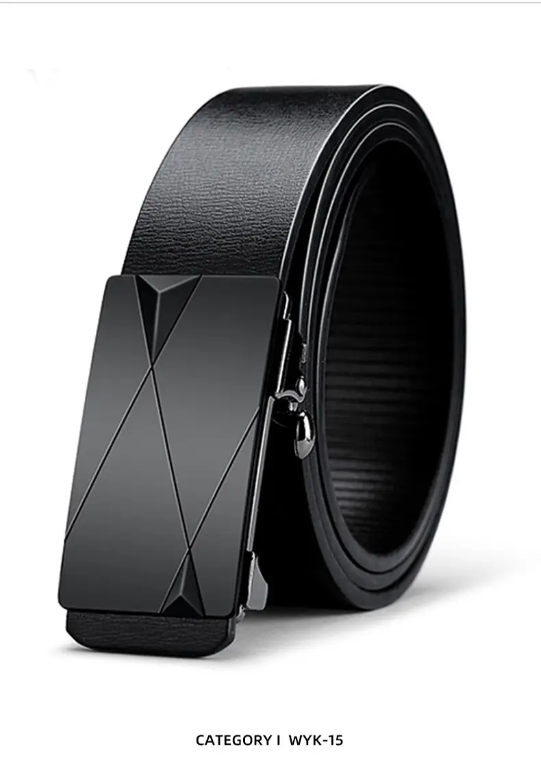 Men's Toothless Automatic Buckle Belt Black — feature 18